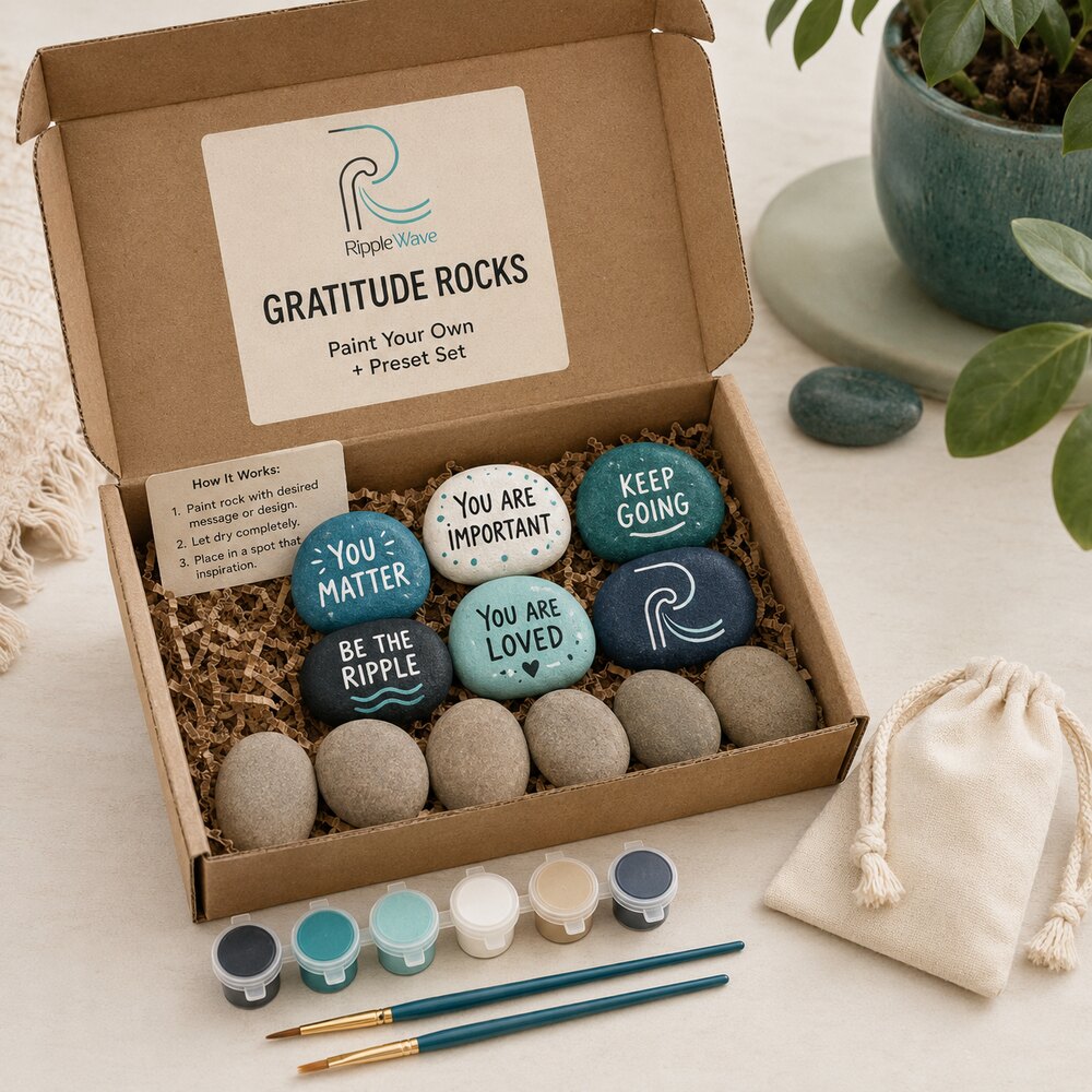 Gratitude Rocks — paint-your-own and preset kindness stones